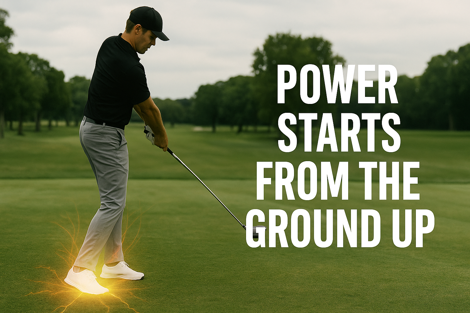 man hitting golf shot